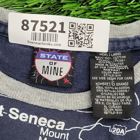 Pennsylvania City Map Shirt Large 23x27 Blue White AOP - Picture 6 of 13